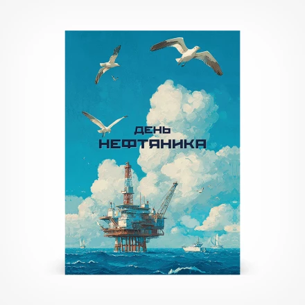 Открытка С днем нефтяника